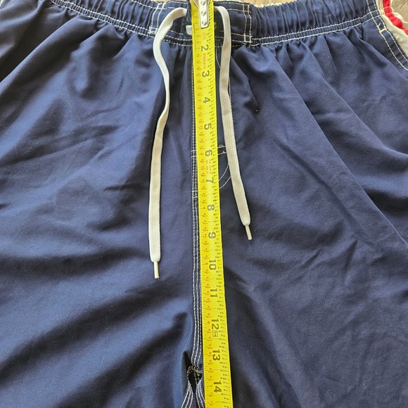 RS Surf Cargo Board Shorts Mens Large Blue 90s Style Swim Trunks Striped Side - Picture 5 of 12